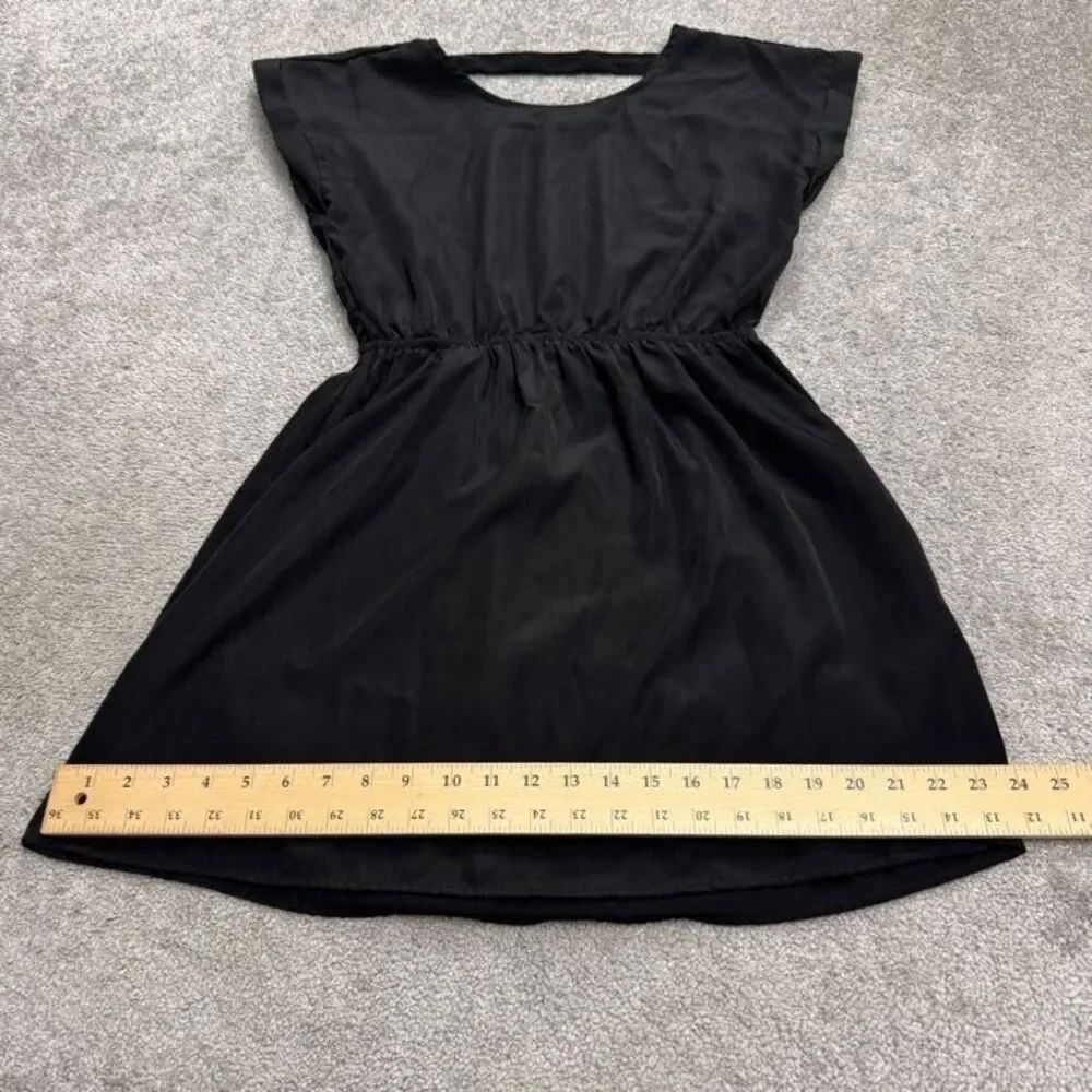 Pink Republic Cut Out A-Line Mini Dress Women Medium Black Elastic Waist Classic